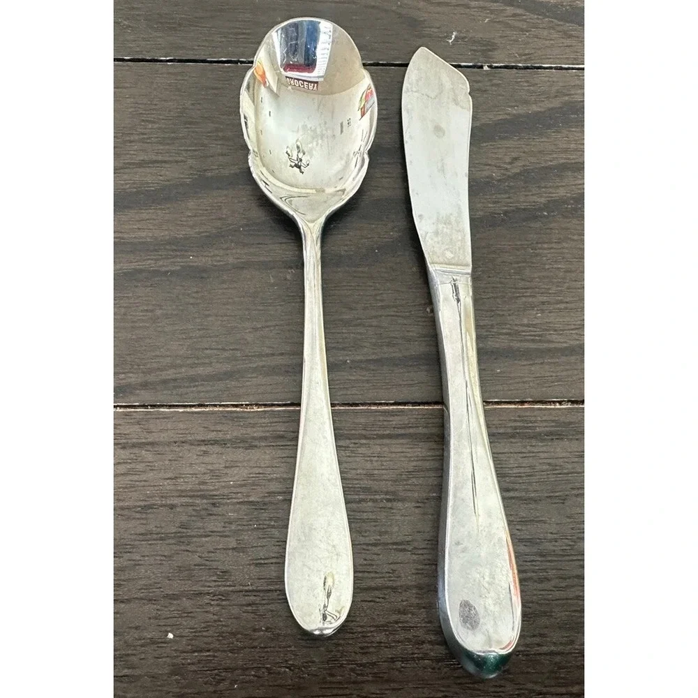 Lot Of 2 Gorham 18/8 Korea Stainless Flatware Sugar Spoon, Butter Knife